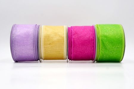 Solid Color Glitter Sprinkled Wired Ribbon_KF9889.KF9890